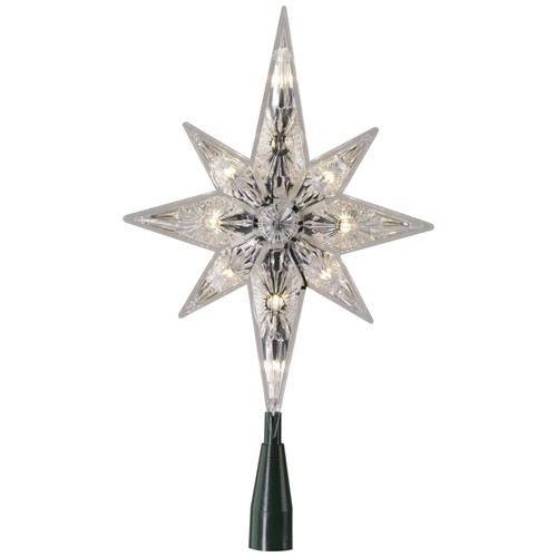 Northlight 10.75" Faceted Star of Bethlehem Christmas Tree Topper - Clear Lights - Picture 2 of 6