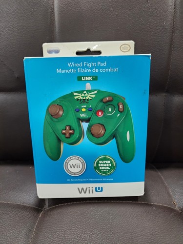 NINTENDO WII WII U ZELDA LINK GRÜN PDP KABELGEBUNDEN FIGHT PAD SUPER CIB - Bild 1 von 5