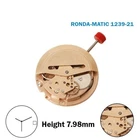 RONDA MATIC 1239-21 Swiss Automatic Movement, 3 Hands, H:7.98mm, White Disk at 3