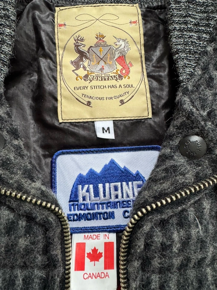 Monitaly X Kluane Mountaineering Charcoal/Grey Wool Outer Down Vest - M - Image 4 of 4