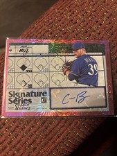 2019 Panini Donruss Corbin Burnes Rookie Signature Series Pink Fireworks Auto RC