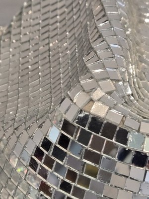 Mirror Ball Cowgirl Hat Shiny Silver Disco Cowboy Western Glam Festival July 4th Mirror Ball Cowgirl Hat Shiny Silver Disco Cowboy Western  main image 2