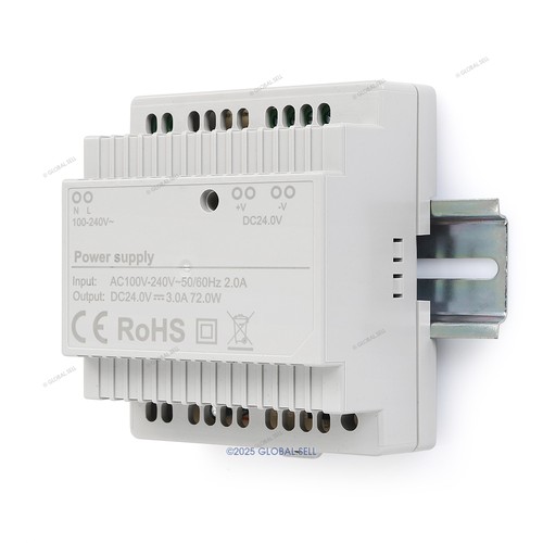 24V 3A Din Rail Power Supply For HOMSECUR WIFI 2 Core Video Doorbell Intercom - Picture 3 of 7