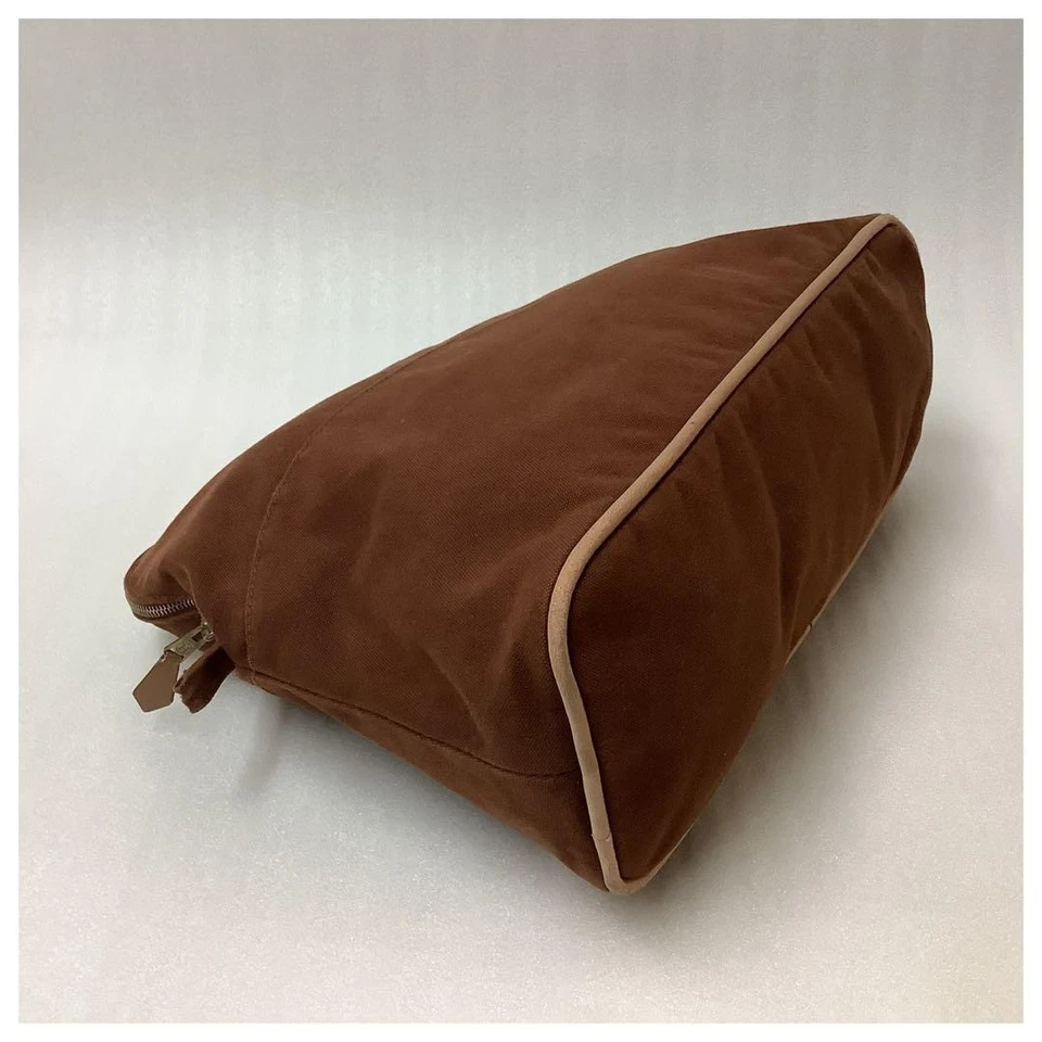 Auténtica bolsa de algodón Hermès Birkin GM marrón usada Foto 4 de 4