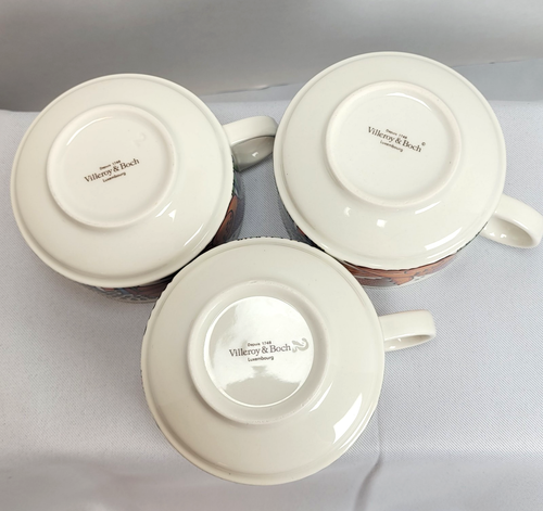 Vintage Villeroy & Boch Acapulco Luxembourg 3er Set Tassen stapelbar Kaffee Tee - Bild 6 von 10