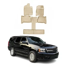 OMAC Floor Mats Liner for Chevrolet Tahoe 2007-2014 Beige TPE All-Weather 6 Pcs