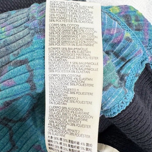 Free People Meadow Mix Tee Blue Combo • Long Sleeve Patchwork Mock Neck Size XS - Picture 10 of 12