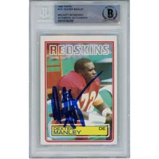 Dexter Manley Autographed 1983 Topps #191 Slabbed Trading Card Beckett 49386