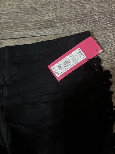 Xhilaration sz small 6 6x Black fringe leggings NWT Birthday Christmas - Picture 2 of 6