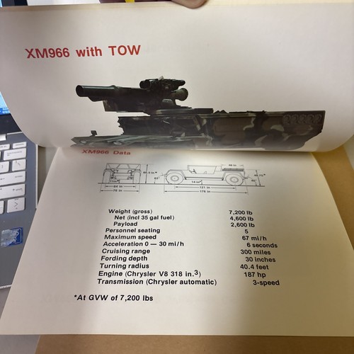 VTG XM966 High Mobility Weapons Carrier Military Production Brochure XM 966 - Picture 3 of 14