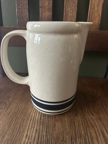 Friendship Pottery Roseville Ohio 7 Inch Pitcher 3 Stripe