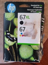 New HP 67XL Black & HP 67 Tri Ink Cartridge 3YP30AN Exp Jan 2027 Damaged Box 