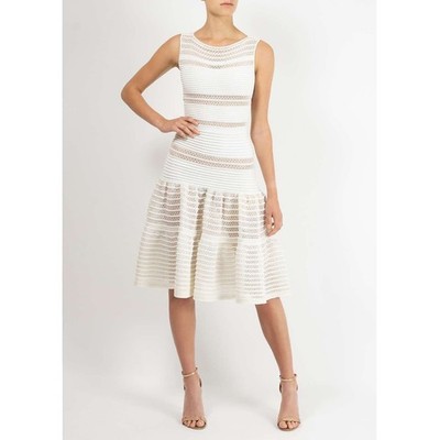 Alaia Bodycon Midikleid XS in Weiß UVP 2200£