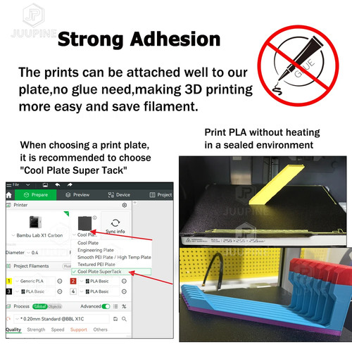 For BambuLab P1S P1P X1C X1E A1 Cool Build Plate 2-Sided Textured Sheet 3D Print - Picture 6 of 7