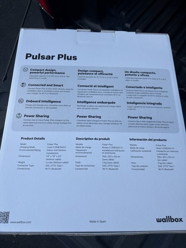 Wallbox Pulsar Plus 40A 9.6 kW Level 2 Electric Car EV Charger - Bild 5 von 6
