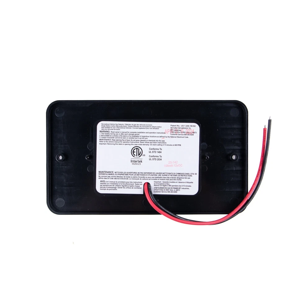 Safe T Alert 25-742-BL Dual LP/CO Alarm – Flush Mount Black RV Detector - Image 3 of 3