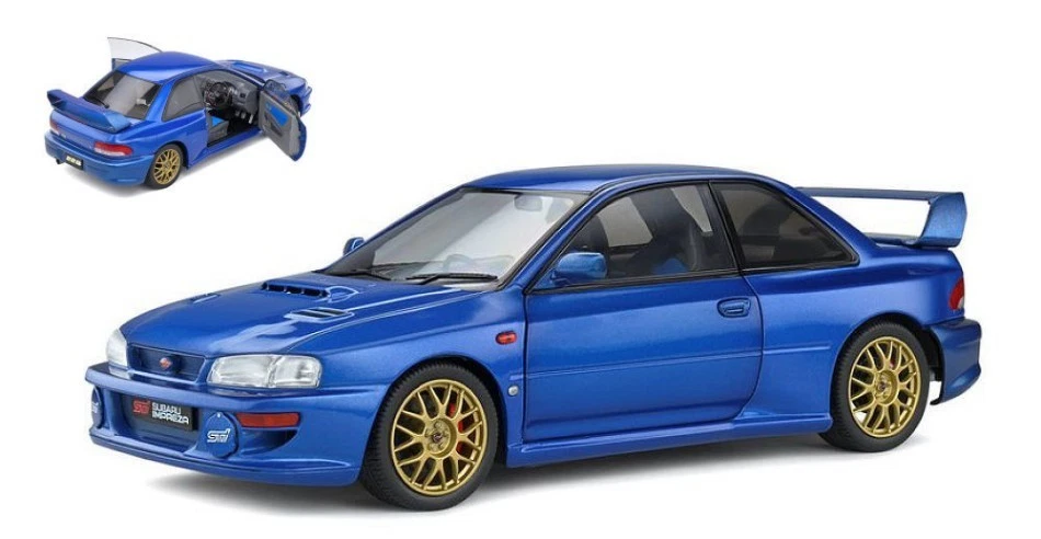 Subaru Impreza 22B 1998 Sonic Blue 1-18 diecast modellino Solido auto sportiva - Immagine 4 di 4