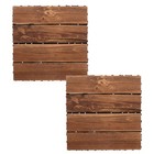  2 Pcs Deck Tiles Outdoor Patio Backyard Flooring Interlocking Wood