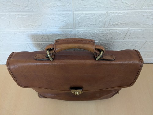 Vintage HIDESIGN Leather Messenger Bag Laptop Paperwork Brown Fresh Treatment - Picture 3 of 22