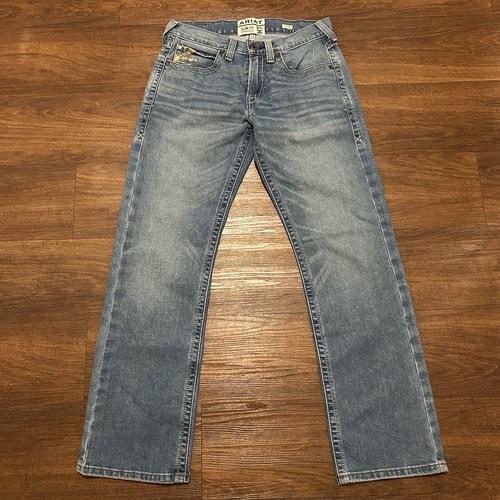 NUOVO ARIAT M7 Jeans Uomo 31x32 Slim Fit Gamba Dritta Elasticizzato Lavaggio Medio Blu - Foto 4 di 17