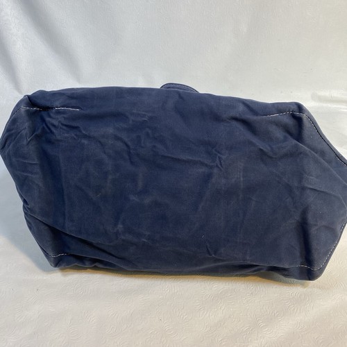 Vintage 90s LL BEAN XL Cream Navy Boat And Tote Canvas Bag USA READ Long Handles - Picture 12 of 21