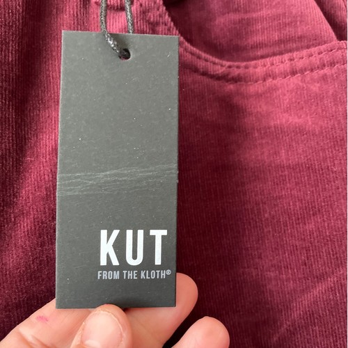 Kut From The Kloth Catherine Boyfriend Cordhose weinrot Größe 4 Neu mit Etikett - Bild 2 von 11