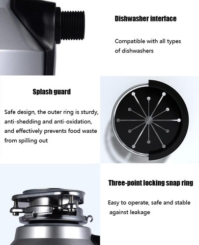 1/2HP 4200RPM Kitchen Home Food Waste Disposal Crusher Garbage Disposer 1200ML - Picture 5 of 14