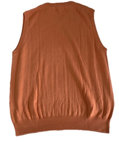 Byron Nelson Signature Orange Pullover Weste Zopfmuster Gr. L/G Golf Baumwolle V-Ausschnitt - Bild 2 von 7