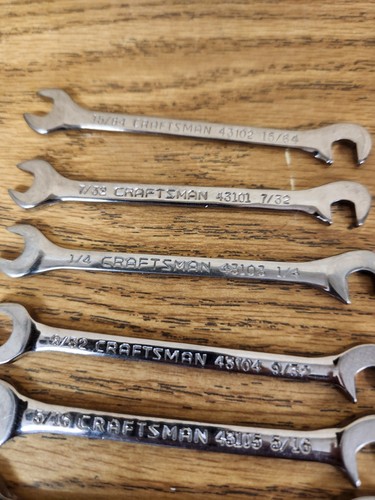 Craftsman 8 piezas. Lote de llaves de encendido estándar de extremo abierto 43101 - 43108 serie V EE. UU. - Imagen 3 de 4