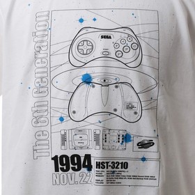 Grapht Gaming Life, Official Sega 60th Anniversary T-shirt, Saturn White, Size L
