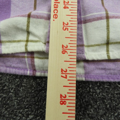 Universal Thread Hemd Damen 2XL lila kariert Flanell Knopfleiste Oversized - Bild 6 von 8