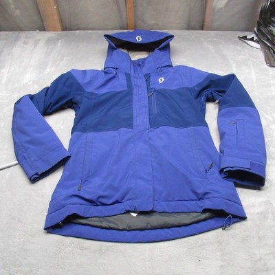 Scott Jacket Women Small Blue Ultimate Dryo 30 Waterproof Hooded Ski Snow Winter