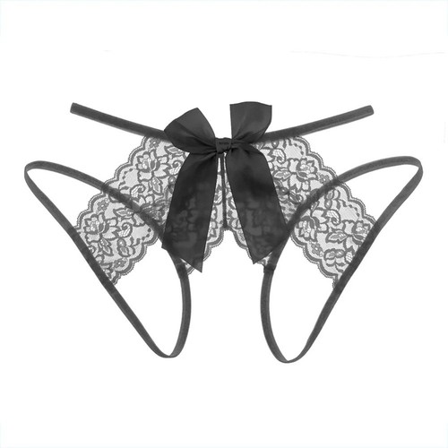 Sexy Damen-Spitzenunterwäsche abreißbare offene Hose weiches Nylon Elasthan Stretchstoff - Bild 2 von 19