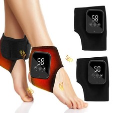 2Pcs Electric Foot Ankle Massager for Pain Relief 3 Modes Vibration Hot Compress