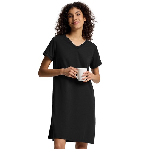 SIORO Damen Kurzarm Nachthemden Bequem Sleepshirt Nachtwäsche Waffel Loungewear - Bild 18 von 91