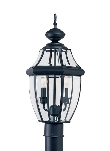 Sea Gull Lighting 8229-12 Lancaster 2-Light Outdoor Post Lantern in Black - Picture 2 of 2