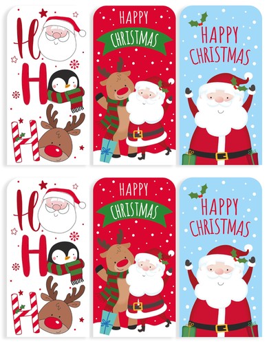 6er Pack Weihnachtsgeldbörse Geschenkkarten & Umschläge - süßer Weihnachtsmann & Schneemann - Bild 1 von 4