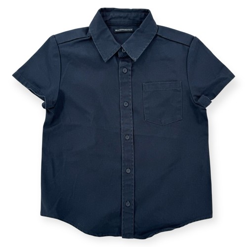 Brandy Melville Button Up Shirt Womens One Size Thick Cotton Blend Navy Blue