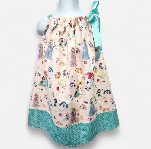 Princess pillowcase girls dress, Birthday Princesses dress, Dress with Princess, - Picture 2 of 3