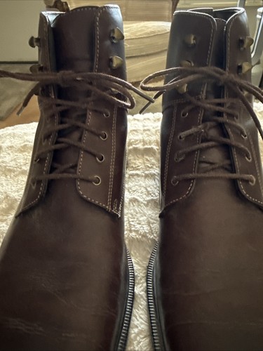 Cole Haan Mens Air Brown Size 11M Lace Up Leather Dress Boots - Picture 6 of 10