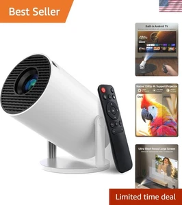 Portatif Mini Projecteur avec WiFi 6, Bluetooth, & Applications intégrées pour les soirées cinéma