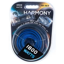 Harmony Audio HA-AK4 Car Stereo 4 Gauge 1800W Amp Amplifier Install Kit - Nickel