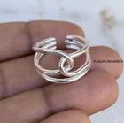 925 Sterling Silver Ring, Chunky Big Knot Thumb Rings for Woman, Unique All Size