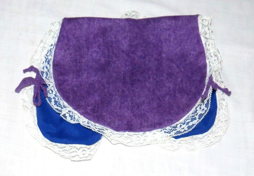 Doll’s Jumpsuit & Matching Vest Purple with White Lace Trim. Length 20 inches. - Picture 5 of 5