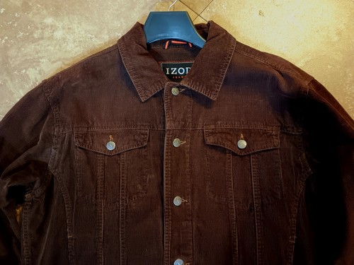 Dunkelbraune Cord-Truckerjacke Herren Large Izod - Bild 2 von 8