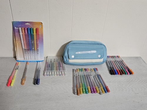Posten 44 Stifte + Etui Sakura Gelly Rolle verschiedene Farben/Stile/Größen *lose*
