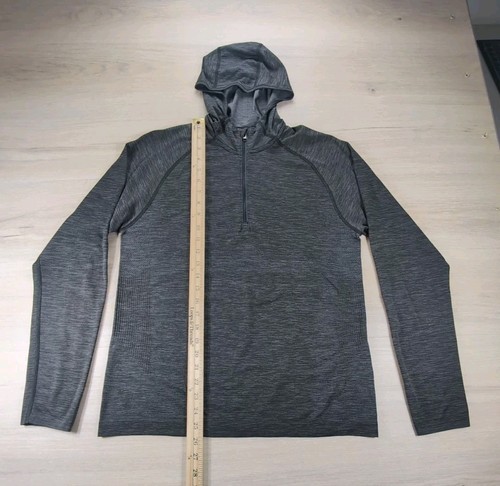 Lululemon Hoodie Mens Medium Gray 1/4 Zip Casual Travel Athleisure Workout Run - Picture 12 of 16