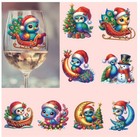9x Mixed Christmas Cartoon Peacock UV DTF Sticker- Tumbler Wine Glass Bottle