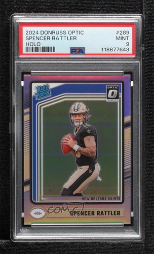 2024 Panini Donruss Optic Rated Holo Prizm Spencer Rattler PSA 9 MINT Rookie RC - Picture 1 of 3