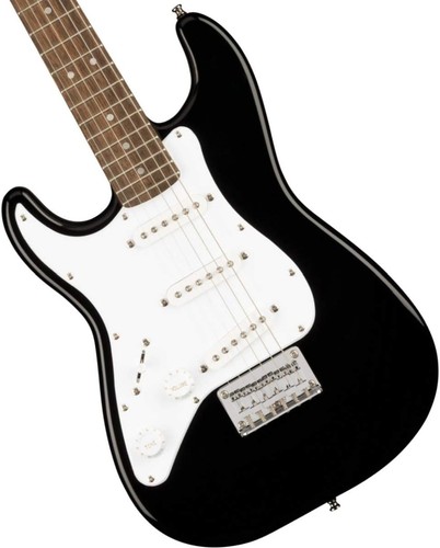 Squier Mini Stratocaster Electric Guitar, with 2-Year Warranty, Black, Laurel... - Picture 2 of 8